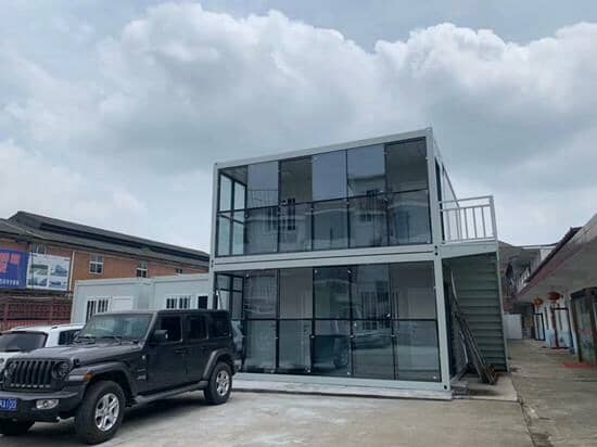 玻璃幕墙走廊拆装式集装箱活动房图