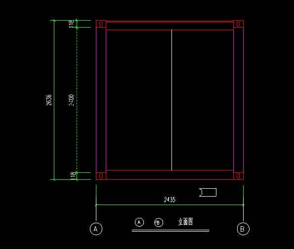 箱房2.4米立面CAD设计图
