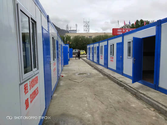 两排租赁型折叠集装箱活动房图