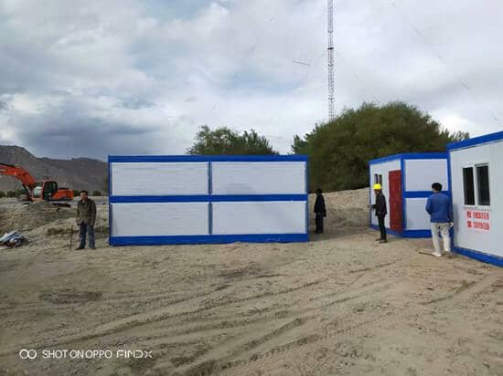 折叠箱房安装完毕图