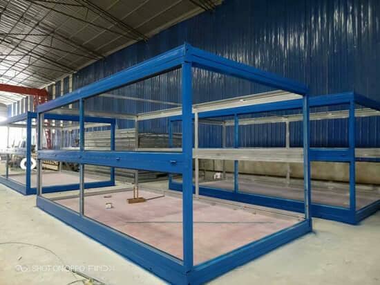 折叠集装箱活动房钢骨框架图