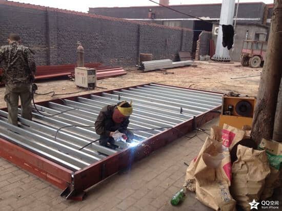 住人集装箱底部钢架焊接图