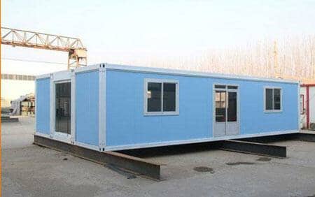 蓝色2.4m*12m长集装箱活动房图片