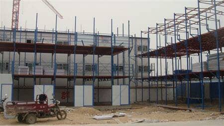 活动房骨架三层立柱图