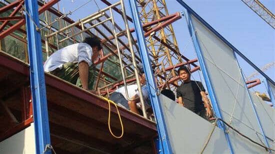 K式活动板房拆除墙面板图