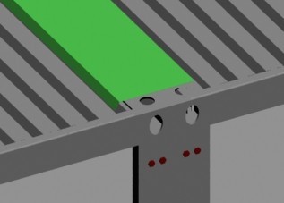 连栋集装箱活动房顶部连接之处顶盖密封图