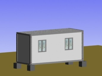 安装完成的打包箱房整体图