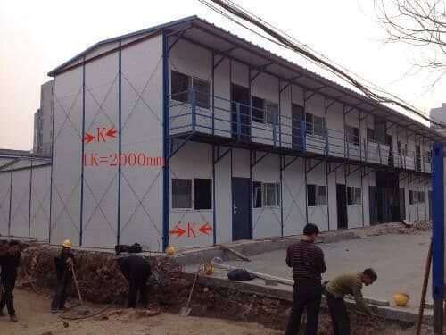 纵深跨度每K=2000mm的雅致活动房示意图