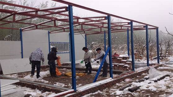 单层K式活动房框架结构图