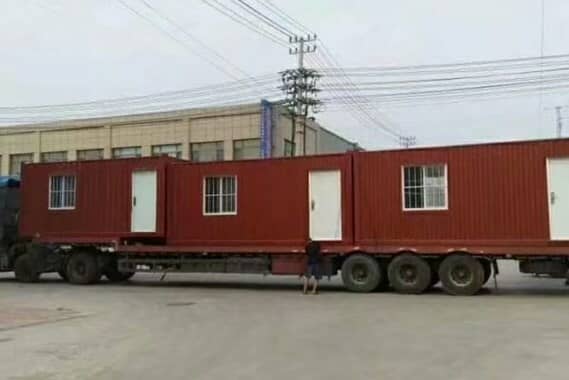 红色钢板焊接式集装箱活动板房图