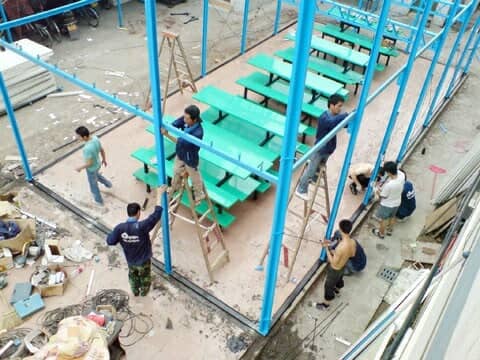 活动板房立柱与立柱连接图