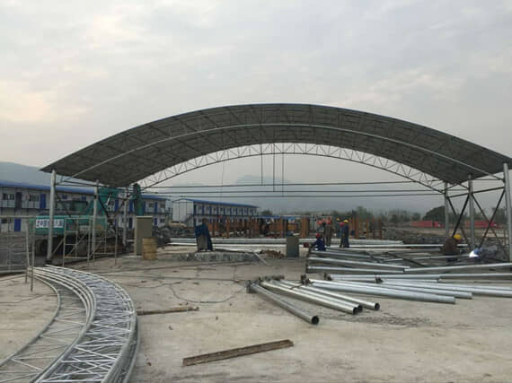 圆弧形钢筋加工棚图