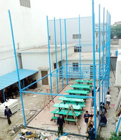 板房立柱与一字梁边梁连接图