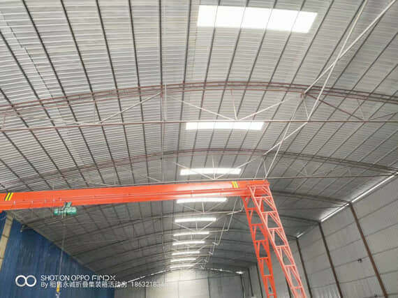 仓库车间圆弧形彩钢大棚图