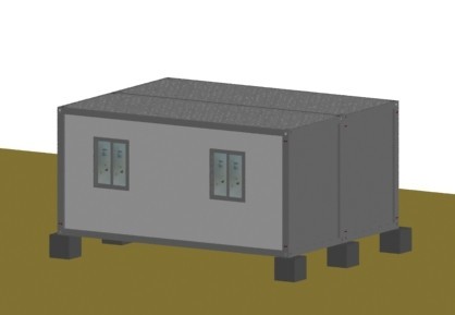 连栋集装箱活动房侧面图