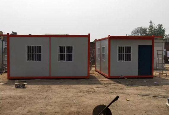 橘红色住人集装箱活动房图