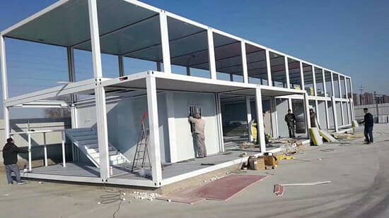 二层带封闭式走廊拼装式阿里集装箱活动房