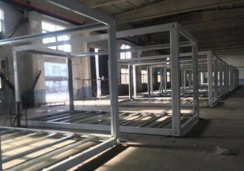 拼装式集装箱活动房钢骨架结构图片案例