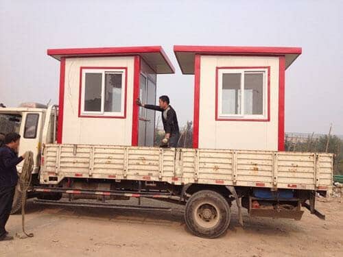 红色彩钢活动房小岗亭图