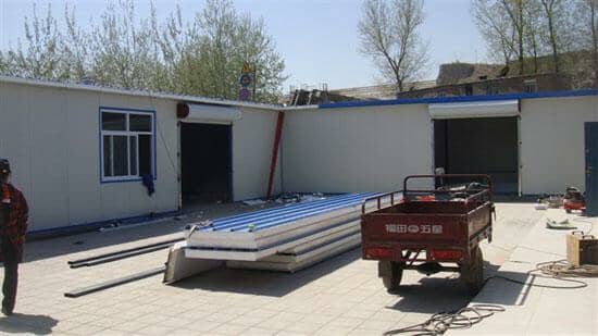 90度转弯型彩钢活动房图