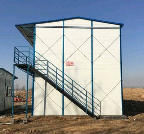 二层活动板房侧面图