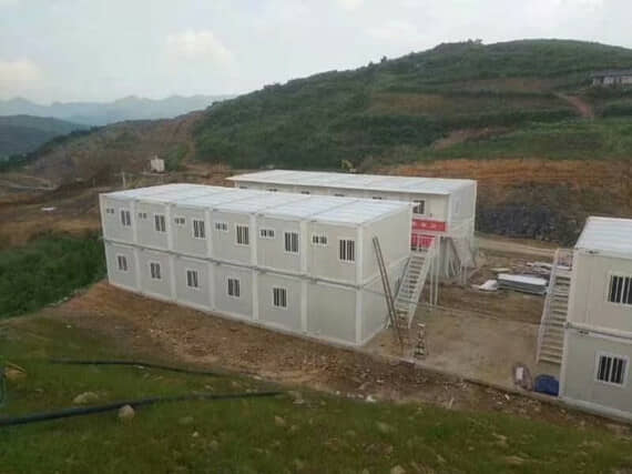 二层打包集装箱房俯视全景图