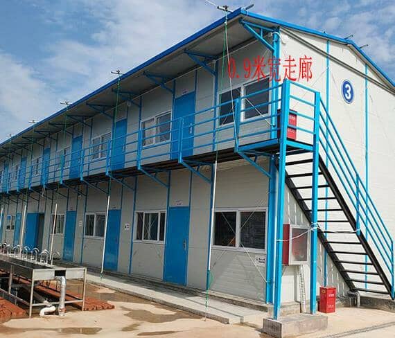 室外敞开式0.9米宽活动房走廊图